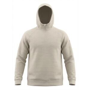 Beige Ribbed Hoodie Sweatshirt